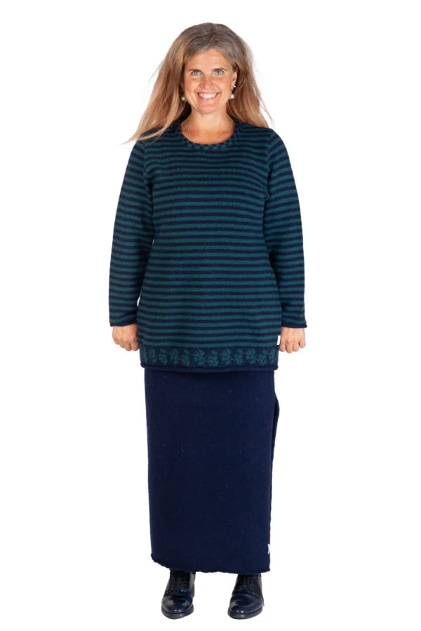 Uldsweater med striber