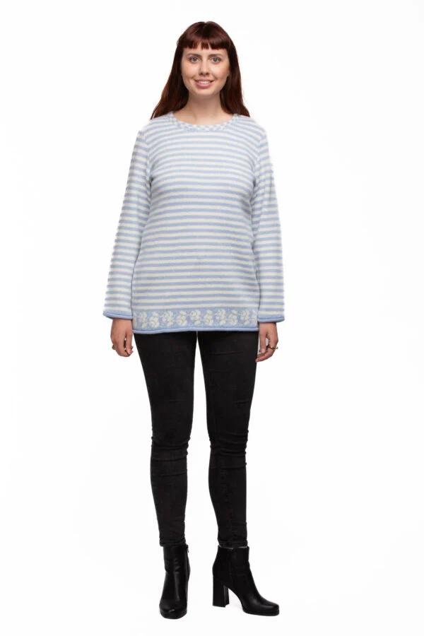 Uldsweater med striber