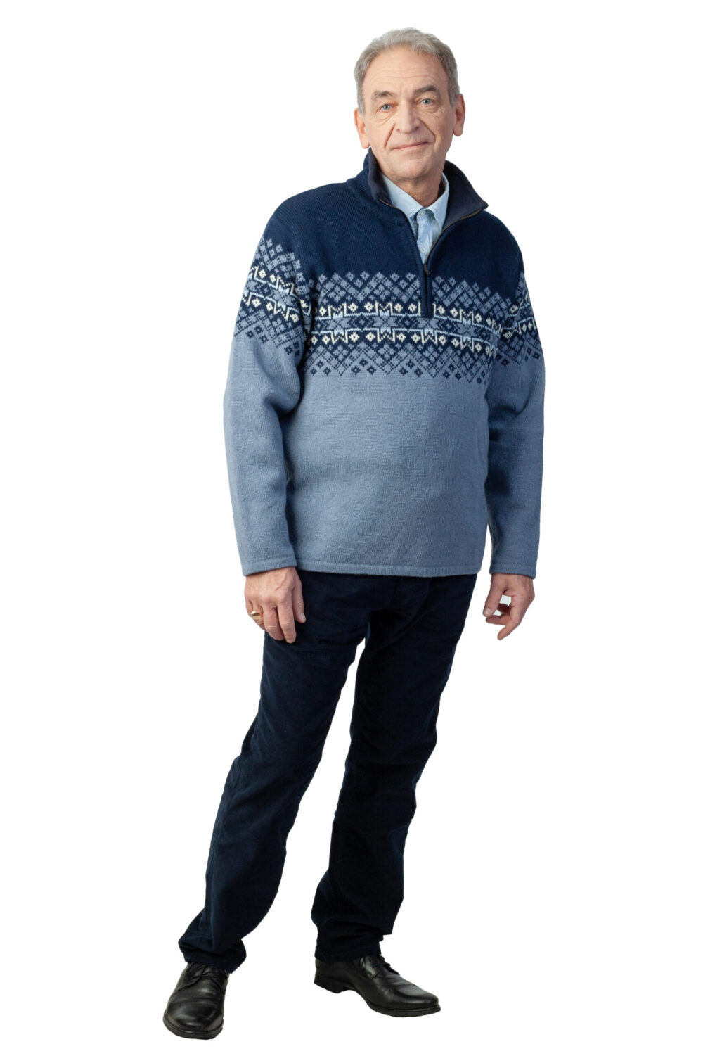 Wool pullover with half zipper - Image 2