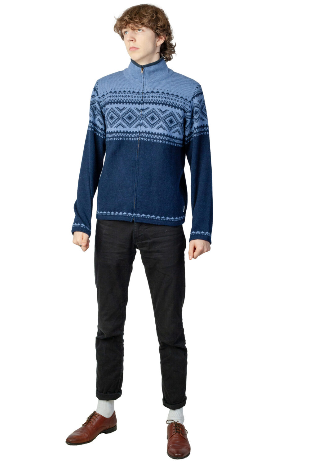 t-559-ff-wool-cardigan-nordic-pattern-front3-2.jpg Wool cardigan with nordic pattern - Image 1