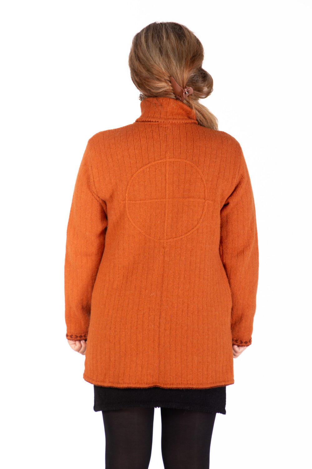Soft wool cardigan with a collar and power symbols - Image 3