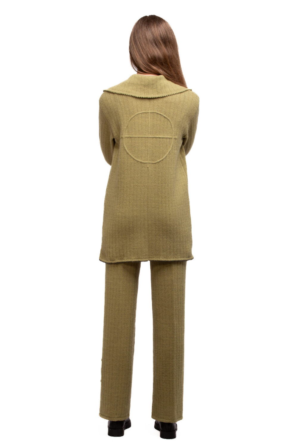 Soft wool cardigan with a collar and power symbols - Image 3