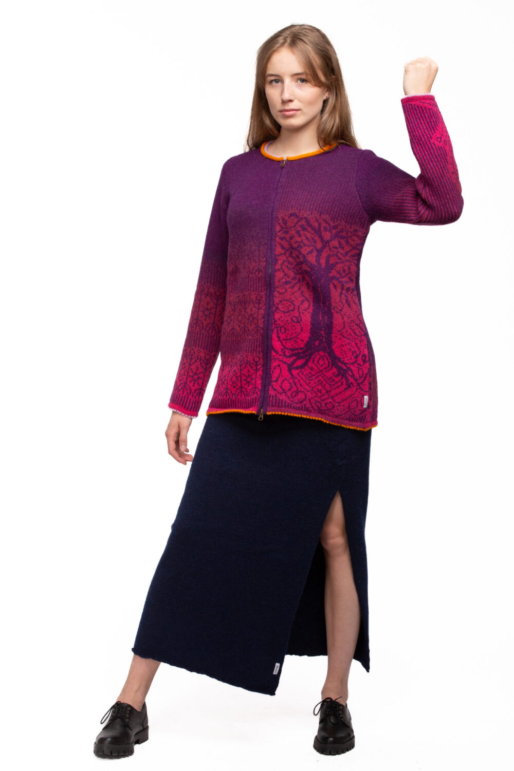 t-615-ll6-wool-cardigan-tree-of-life-pattern-zipper-front-2.jpg Wool cardigan with a Tree of Life pattern and a zipper - Image 1