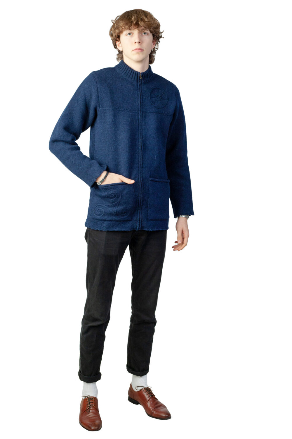 t-618-ff-wool-cardigan-power-symbols-pockets-front-2.jpg Wool cardigan with power symbols and pockets - Image 1