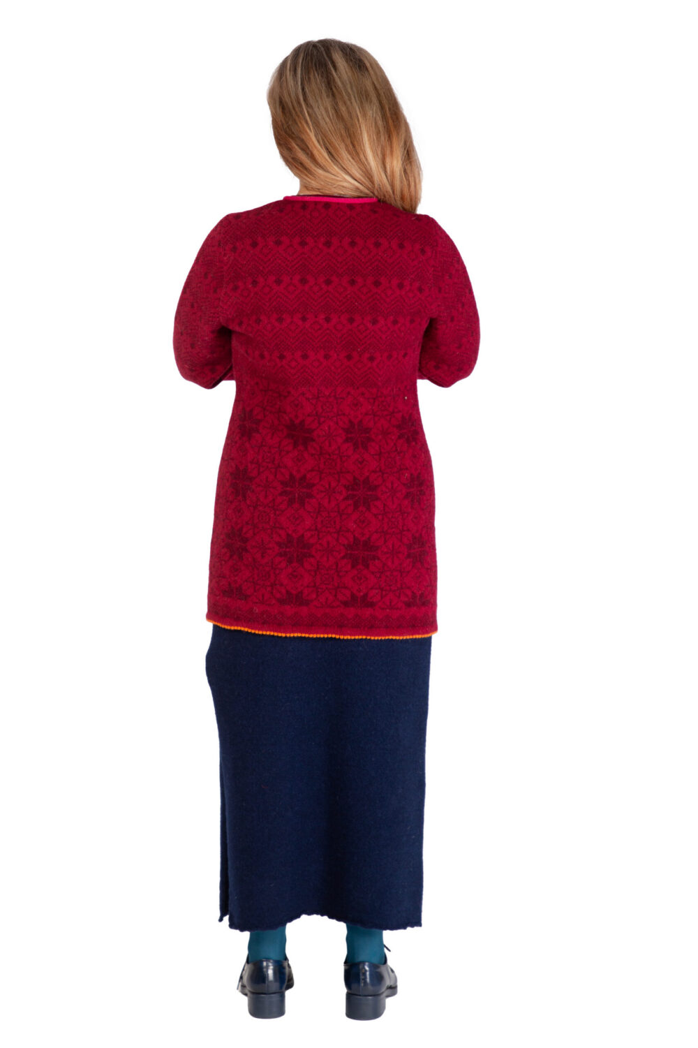 Wool cardigan with power symbols and a zipper - Image 2