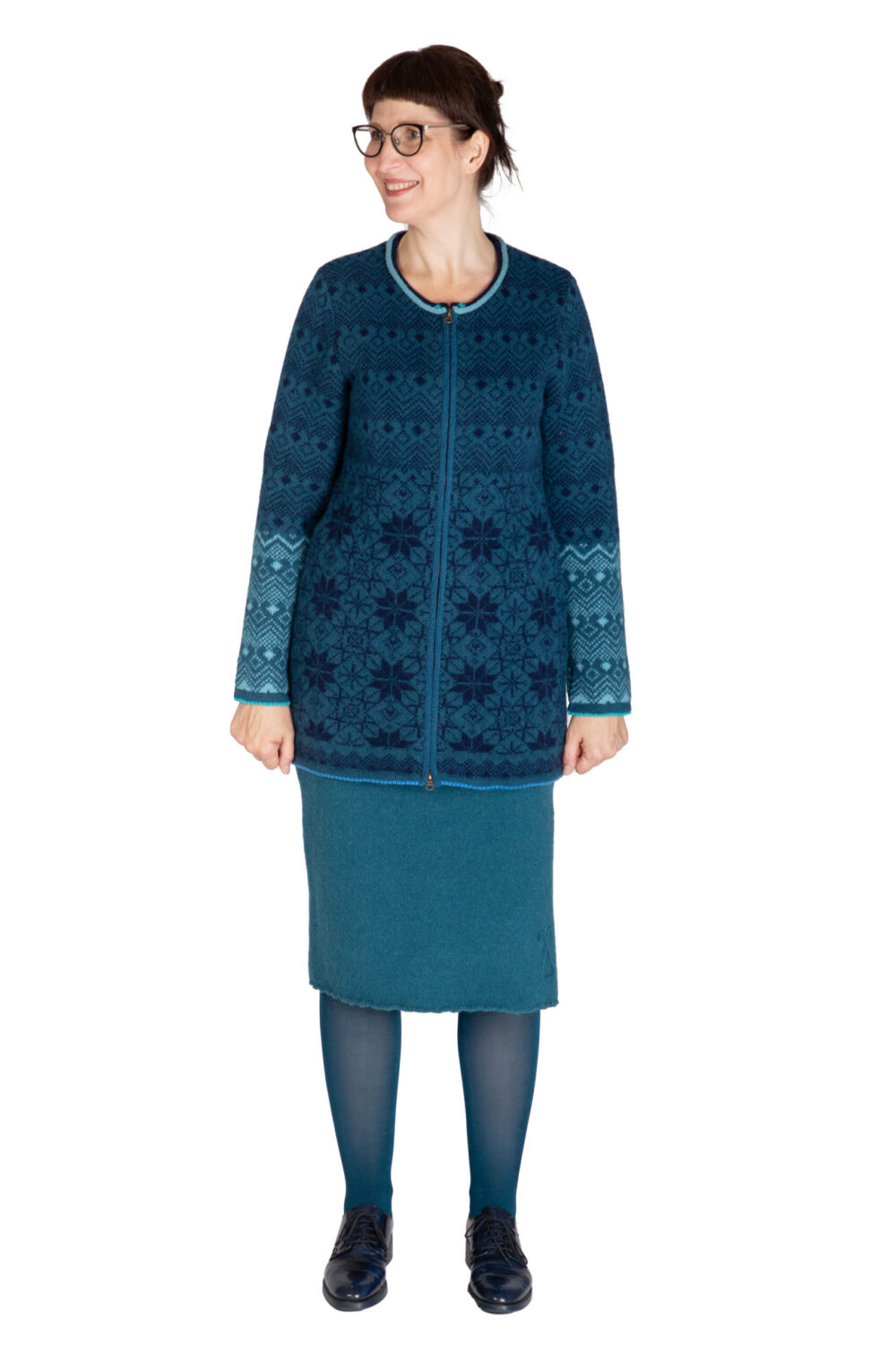 t-623-zz1-wool-cardigan-power-symbols-zipper-front-2.jpg Wool cardigan with power symbols and a zipper - Image 1
