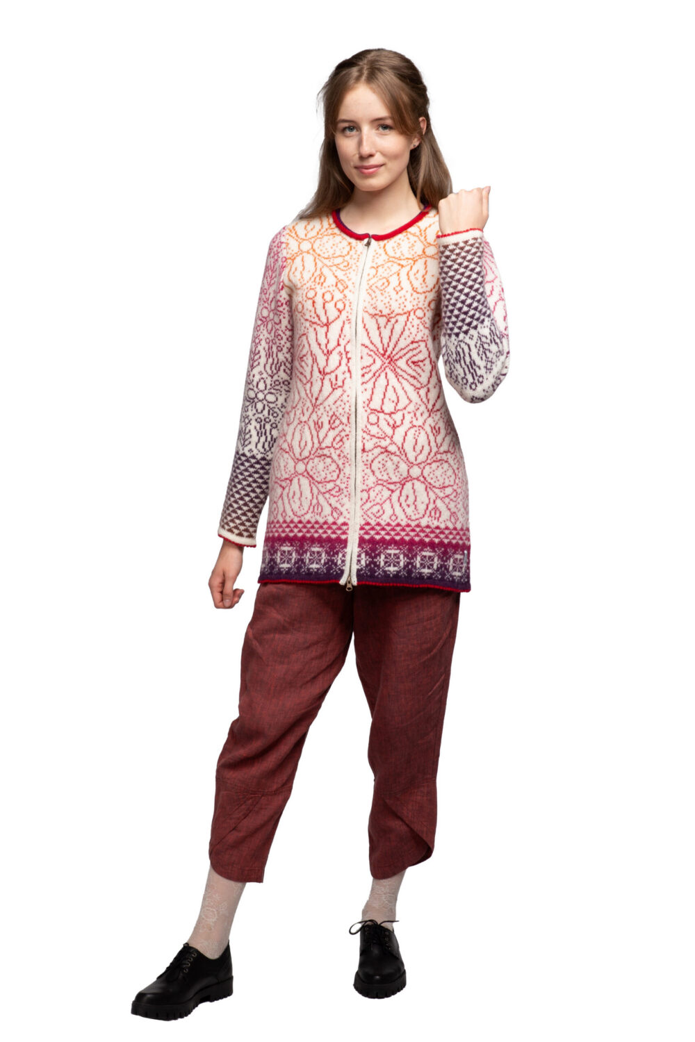 t-624-egl-wool-cardigan-magical-symbols-zipper-front2-2.jpg Wool cardigan with magical symbols and a zipper - Image 1