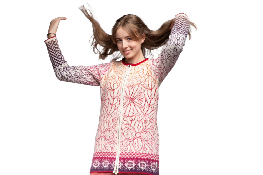 Wool cardigan with magical symbols and a zipper - Image 2