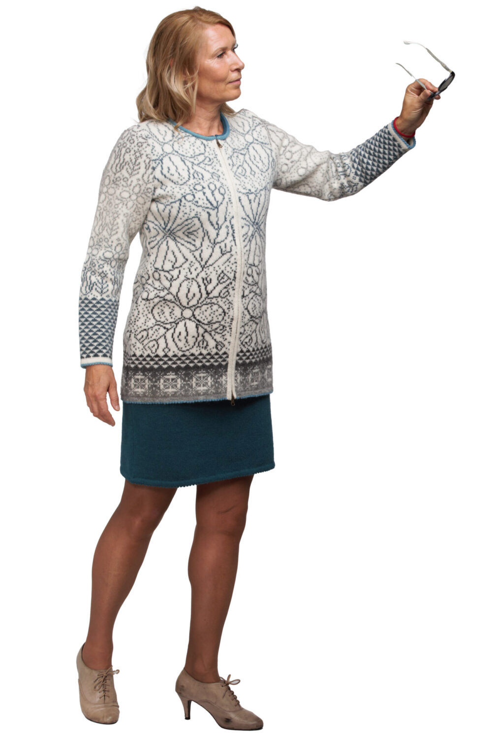 Wool cardigan with magical symbols and a zipper - Image 2