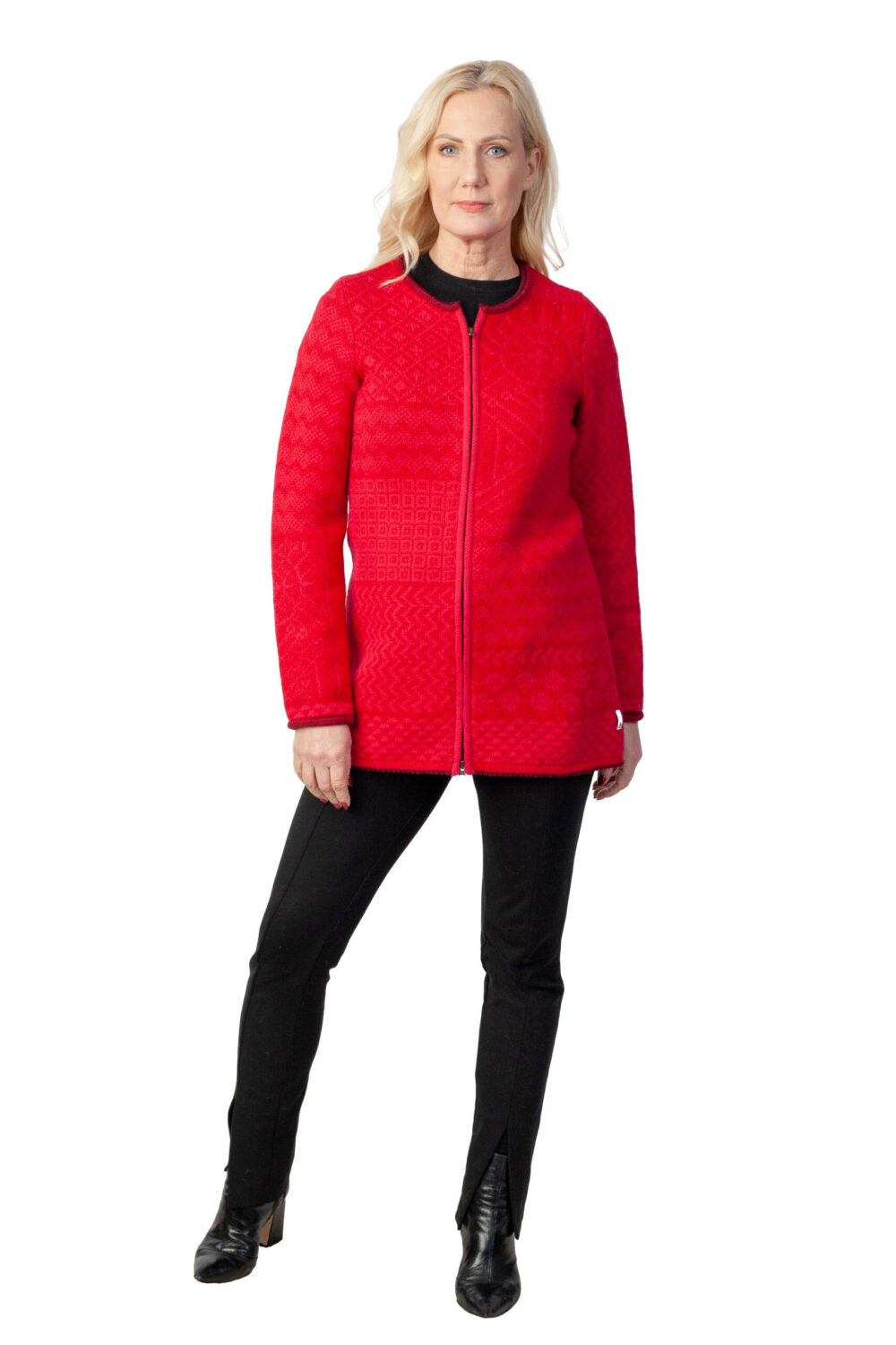t-627-gg-wool-cardigan-power-patterns-zipper-front-2.jpg Wool cardigan with power patterns and a zipper - Image 1