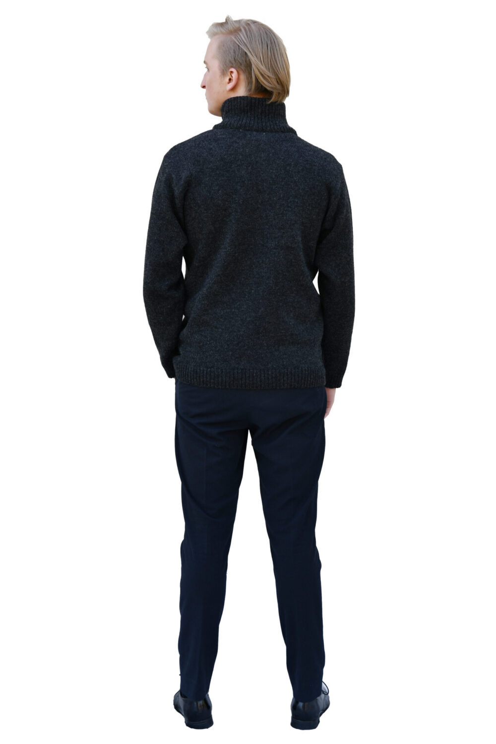 Wool pullover with a stand-up collar - Image 3