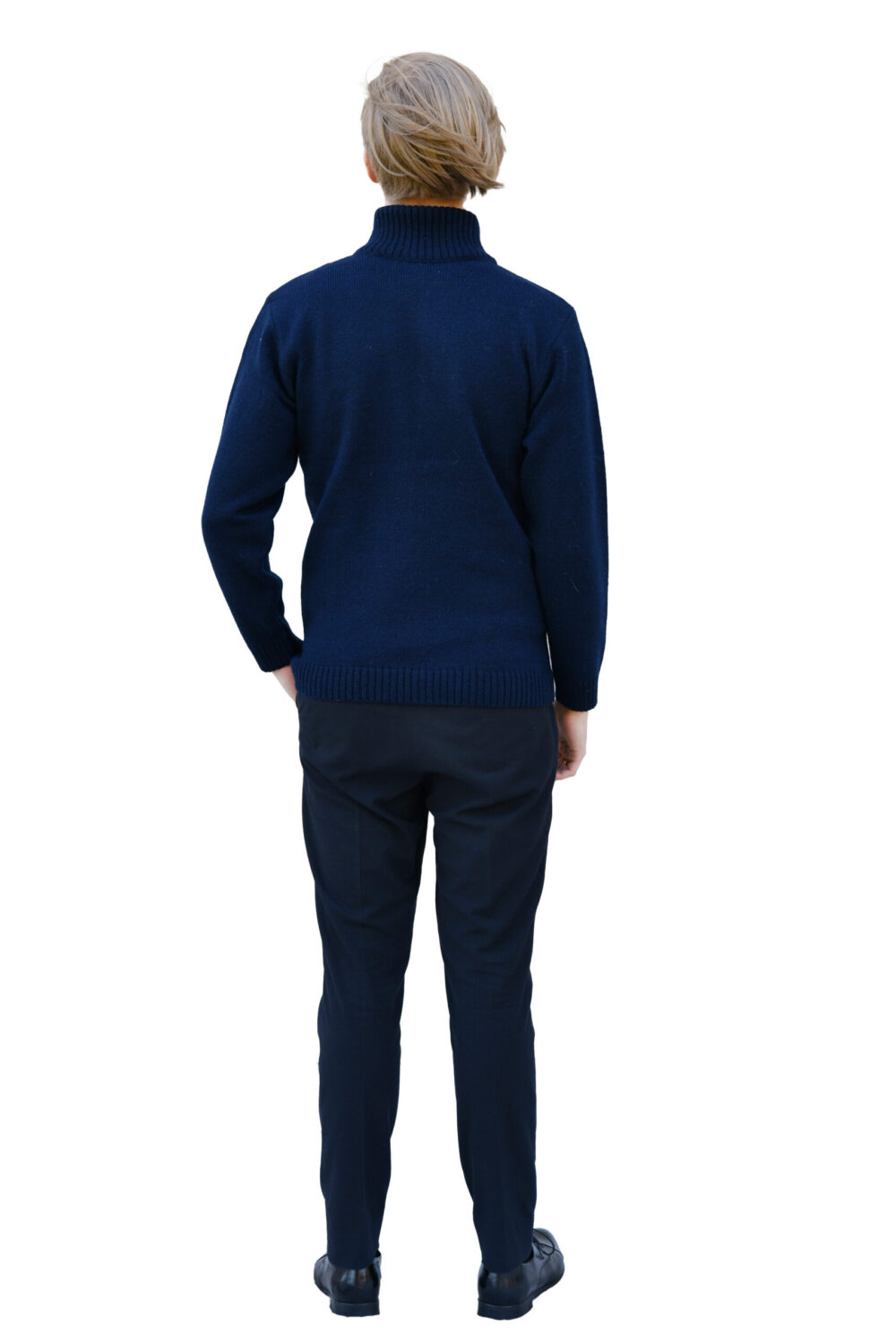 Wool pullover with a stand-up collar - Image 3