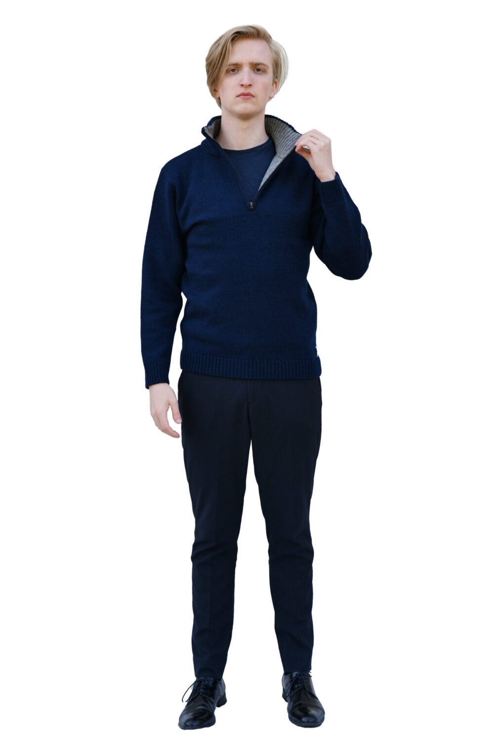 t-635-ff-wool-pullover-stand-up-collar-front-2.jpg Wool pullover with a stand-up collar - Image 1