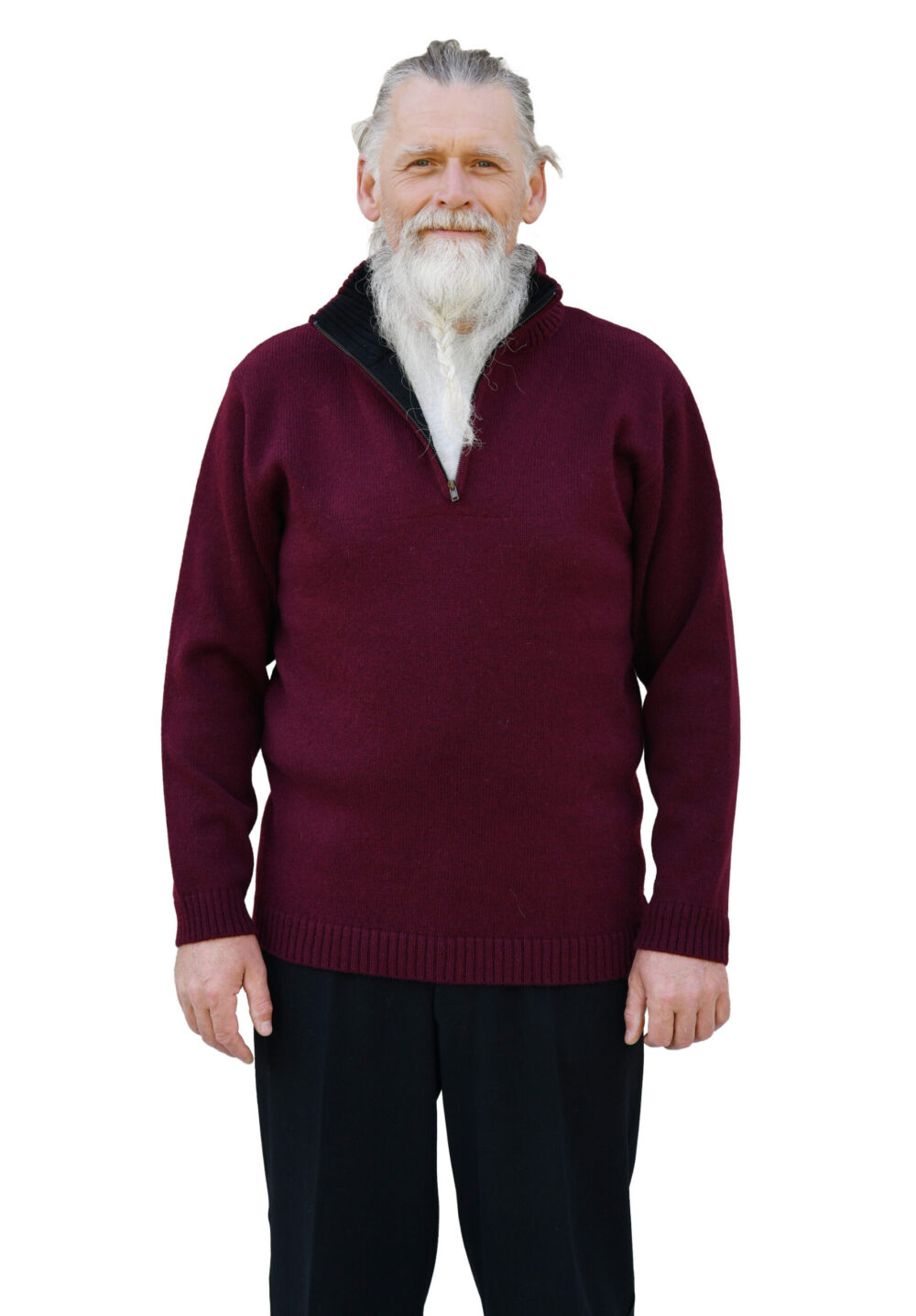 t-635-mm1-wool-pullover-stand-up-collar-front2-2.jpg Wool pullover with a stand-up collar - Image 1