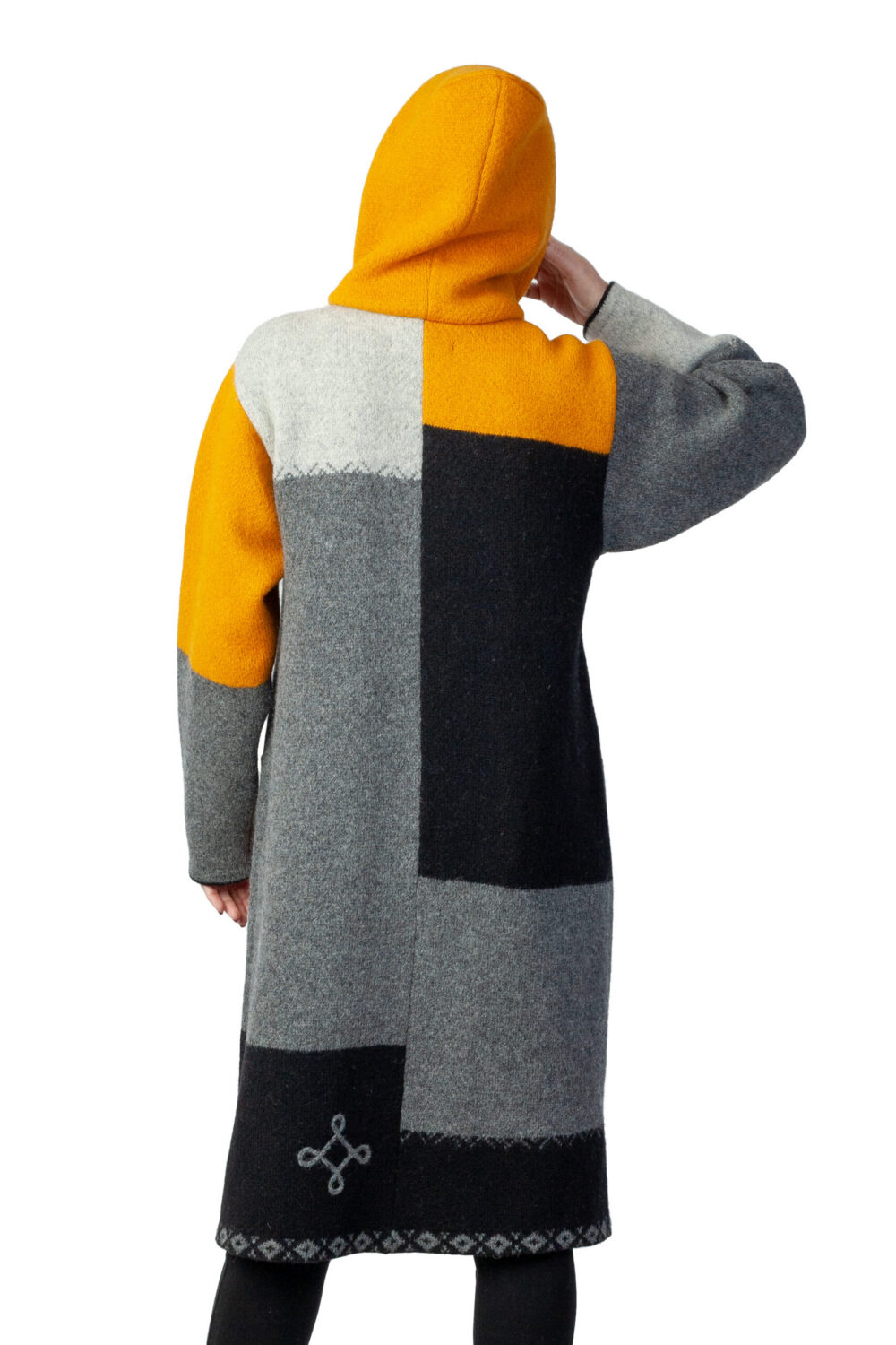 Long wool coat with hood - Image 3