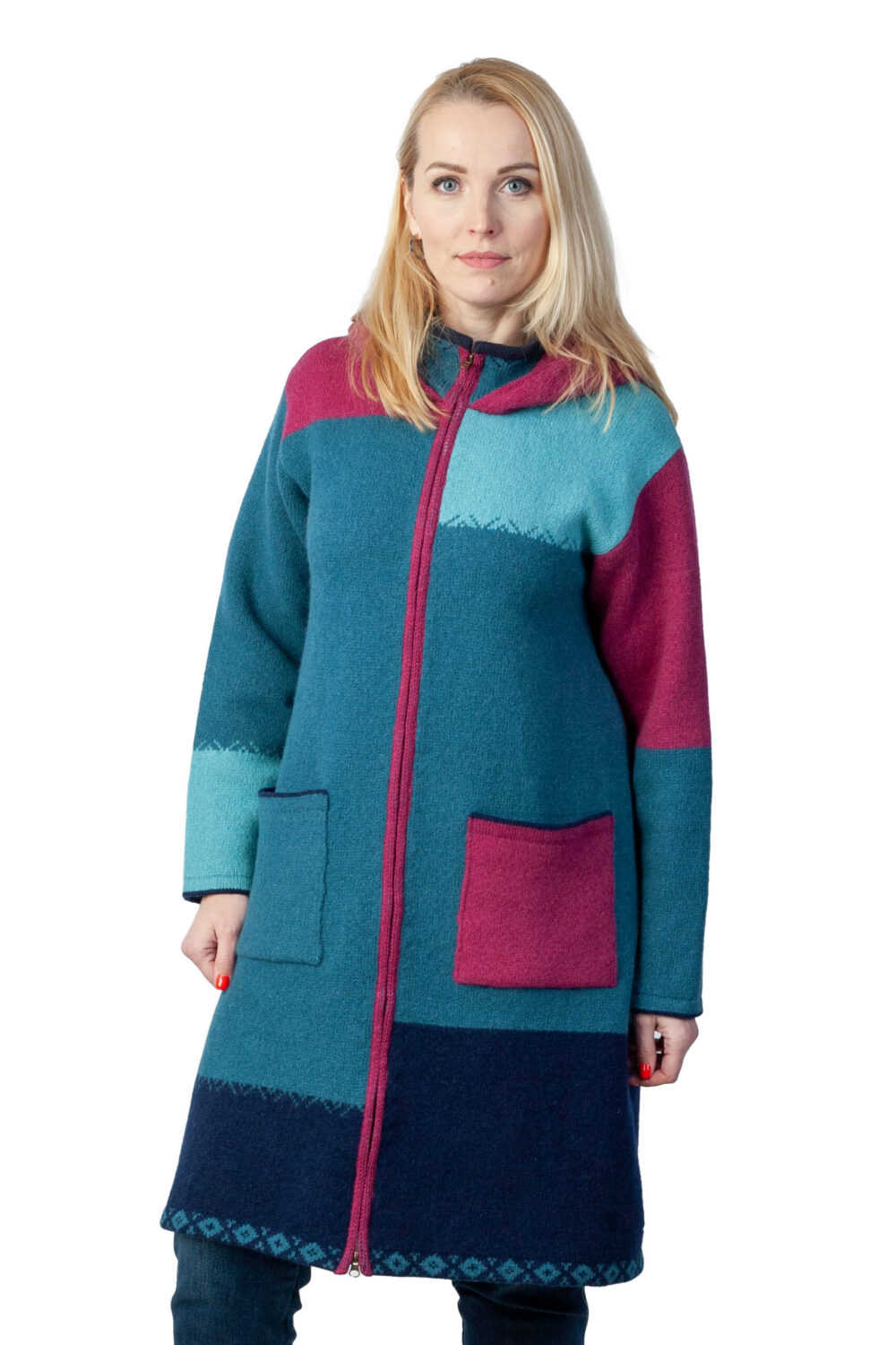Long wool coat with hood - Image 2