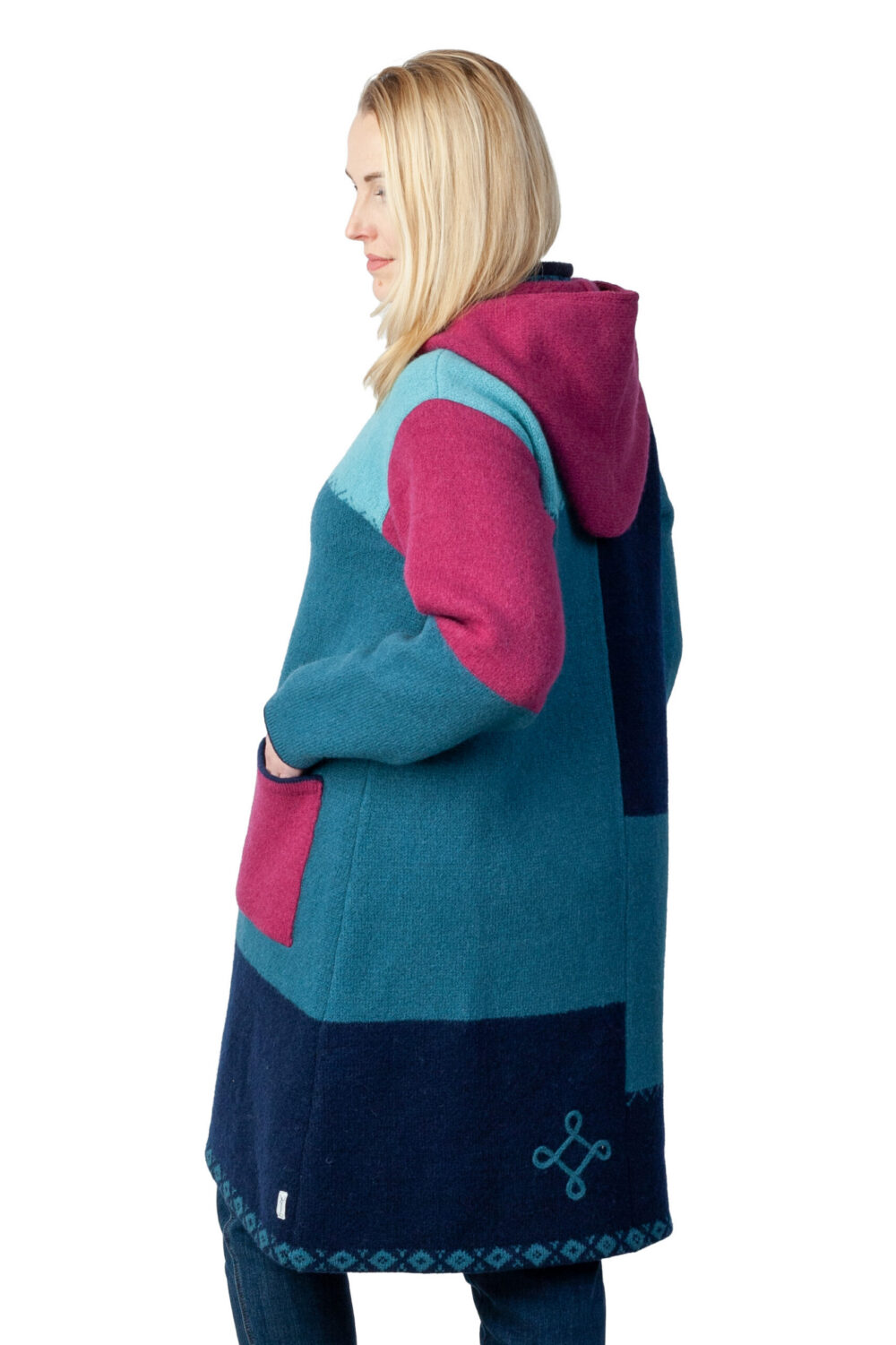 Long wool coat with hood - Image 4