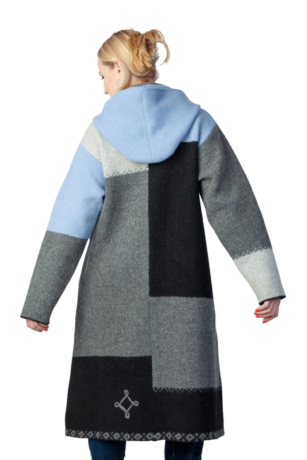 Long wool coat with hood - Image 2