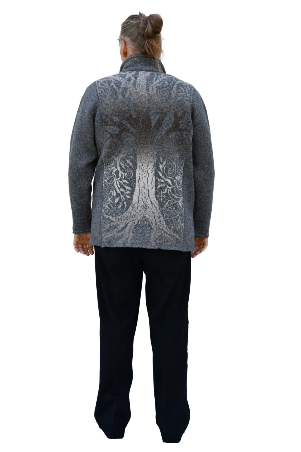 Wool cardigan with a Tree of Life pattern and pockets - Image 2