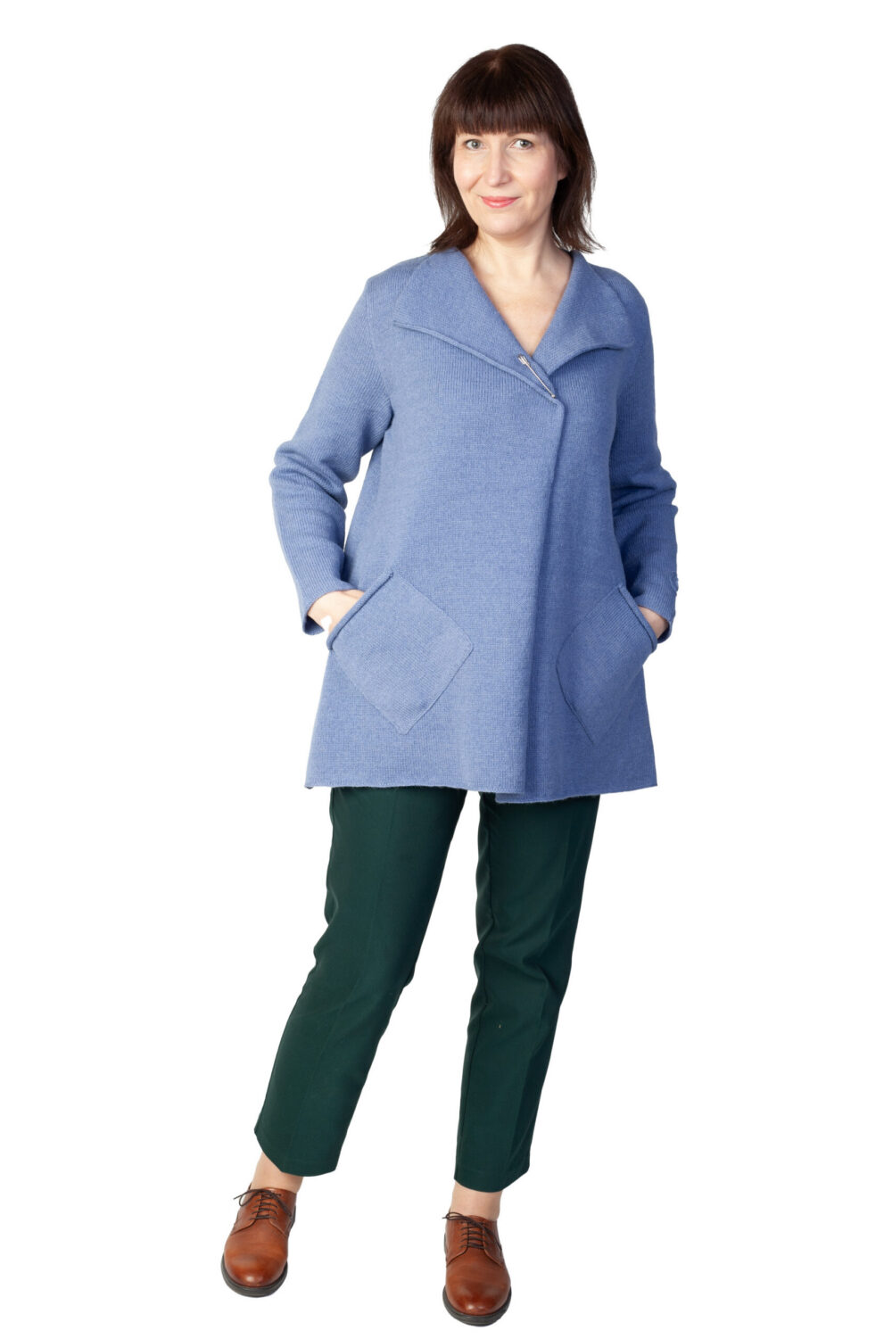 t-650-dd3-wool-wrap-cardigan-pockets-protective-patterns-front-2.jpg Wool wrap cardigan with pockets and protective patterns - Image 1