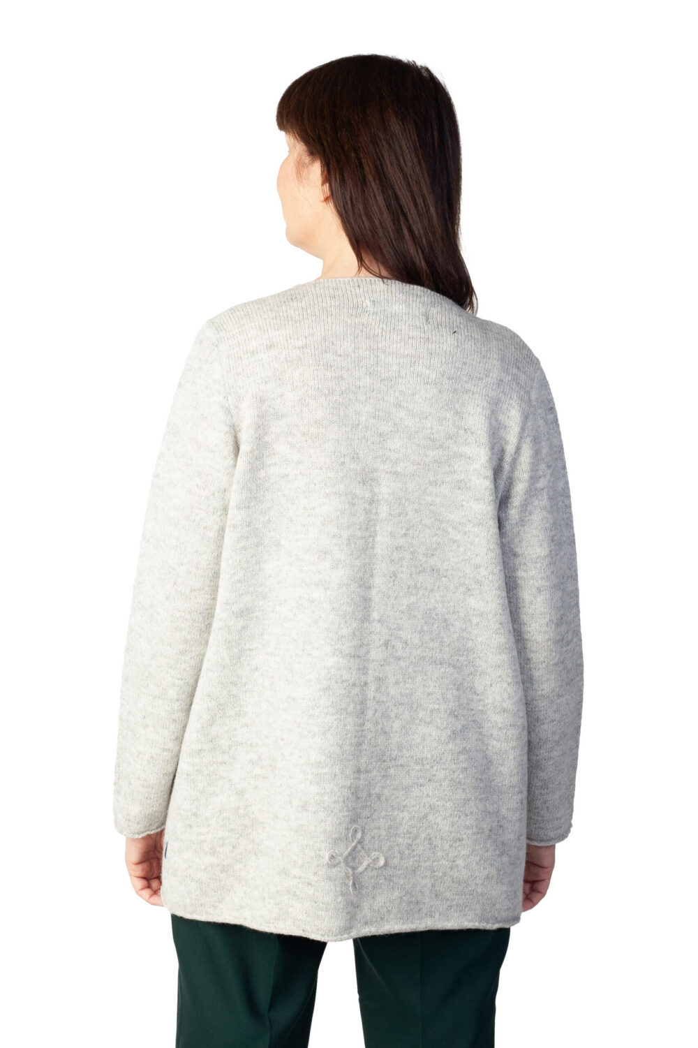 Wool wrap cardigan with pockets and protective patterns - Image 2