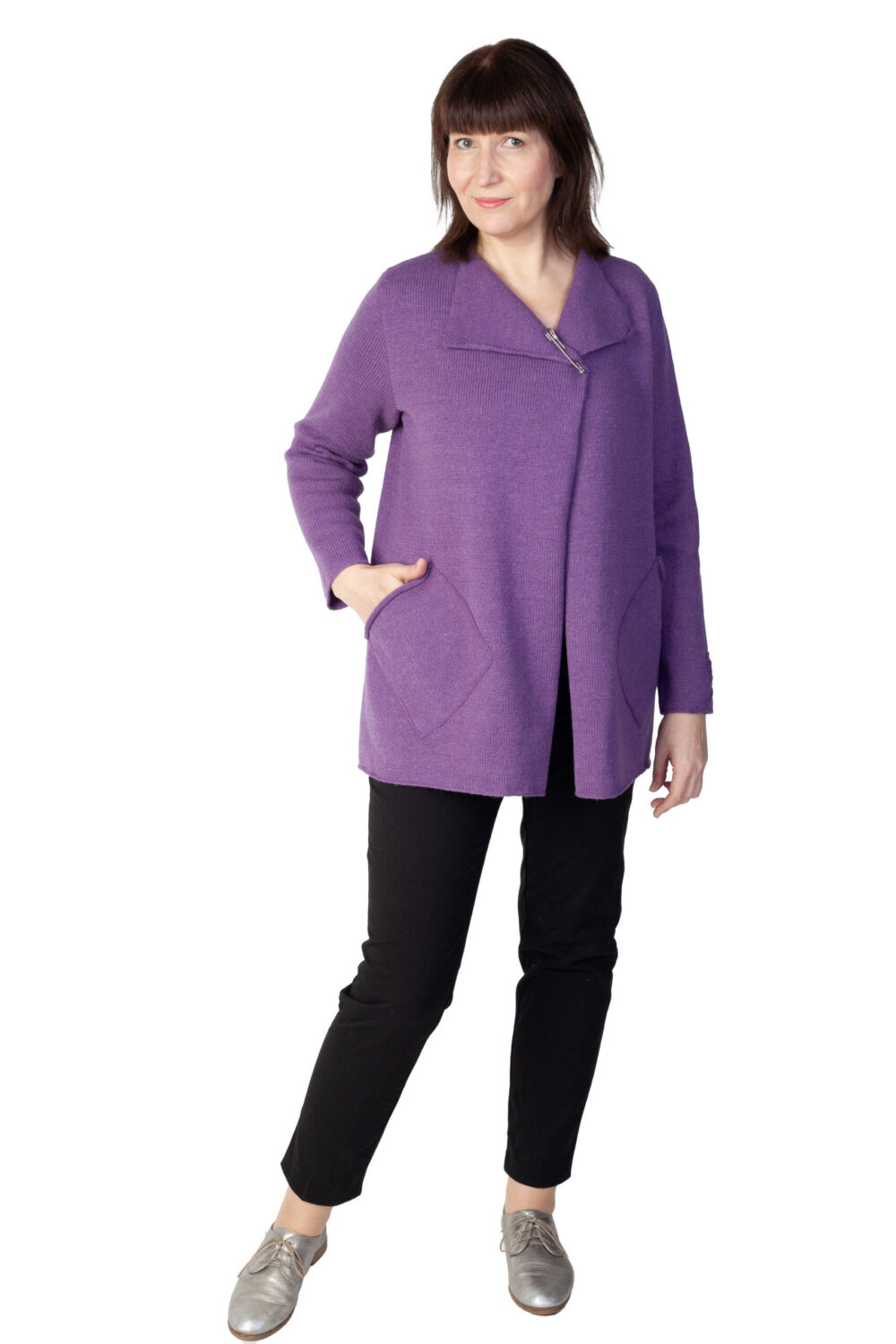 t-650-ll3-wool-wrap-cardigan-pockets-protective-patterns-front-2.jpg Wool wrap cardigan with pockets and protective patterns - Image 1