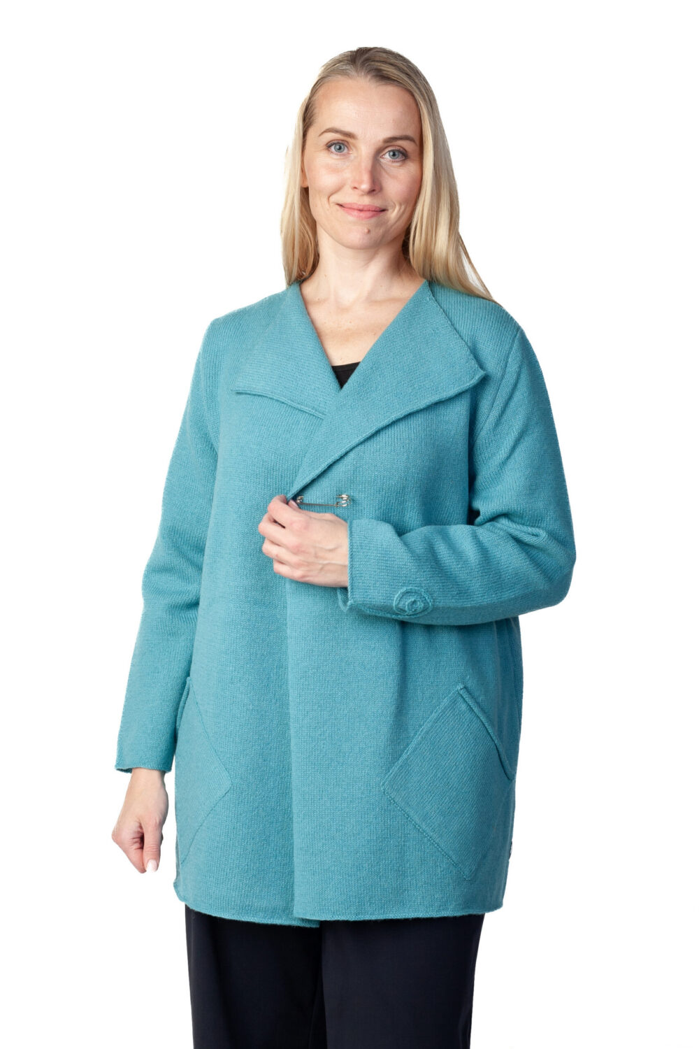 t-650-ss3-wool-wrap-cardigan-pockets-protective-patterns-front-2.jpg Wool wrap cardigan with pockets and protective patterns - Image 1