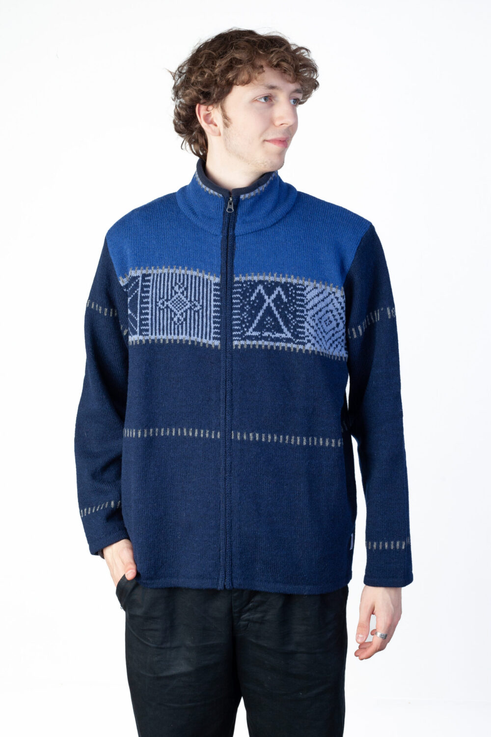 t-665-ff-wool-cardigan-pockets-power-symbols-front5-2.jpg Wool cardigan with pockets and power symbols - Image 1