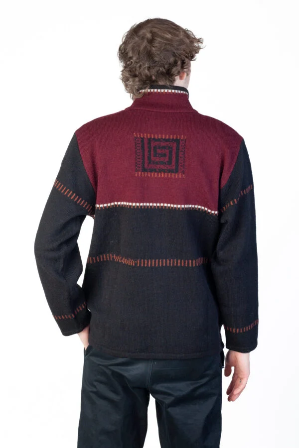 Uldcardigan med lommer og kraftsymboler