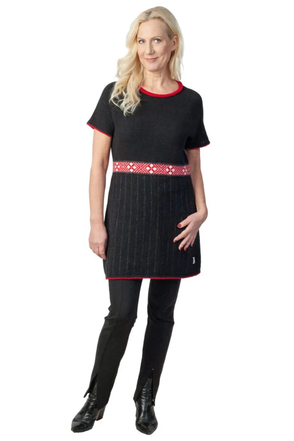 Wool dress with traditional belt pattern – image 2