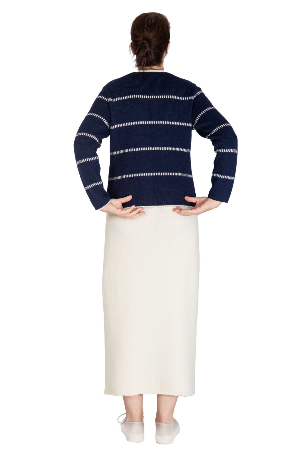 Short wool cardigan with stripes - Image 3