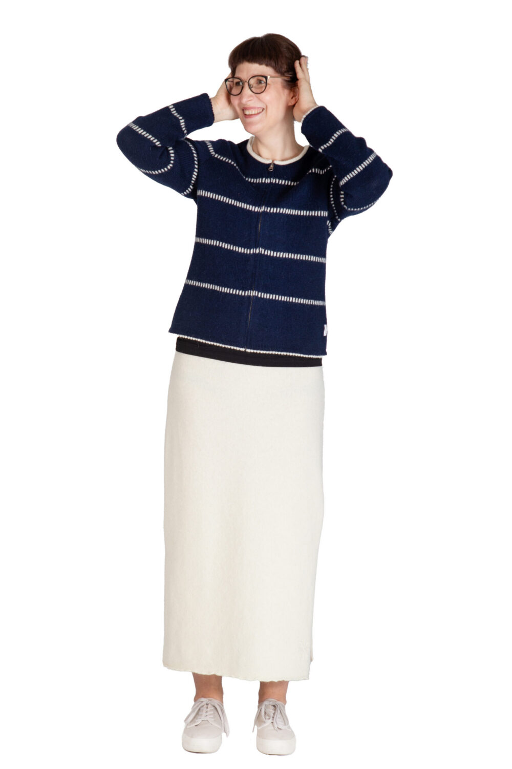 Short wool cardigan with stripes - Image 2