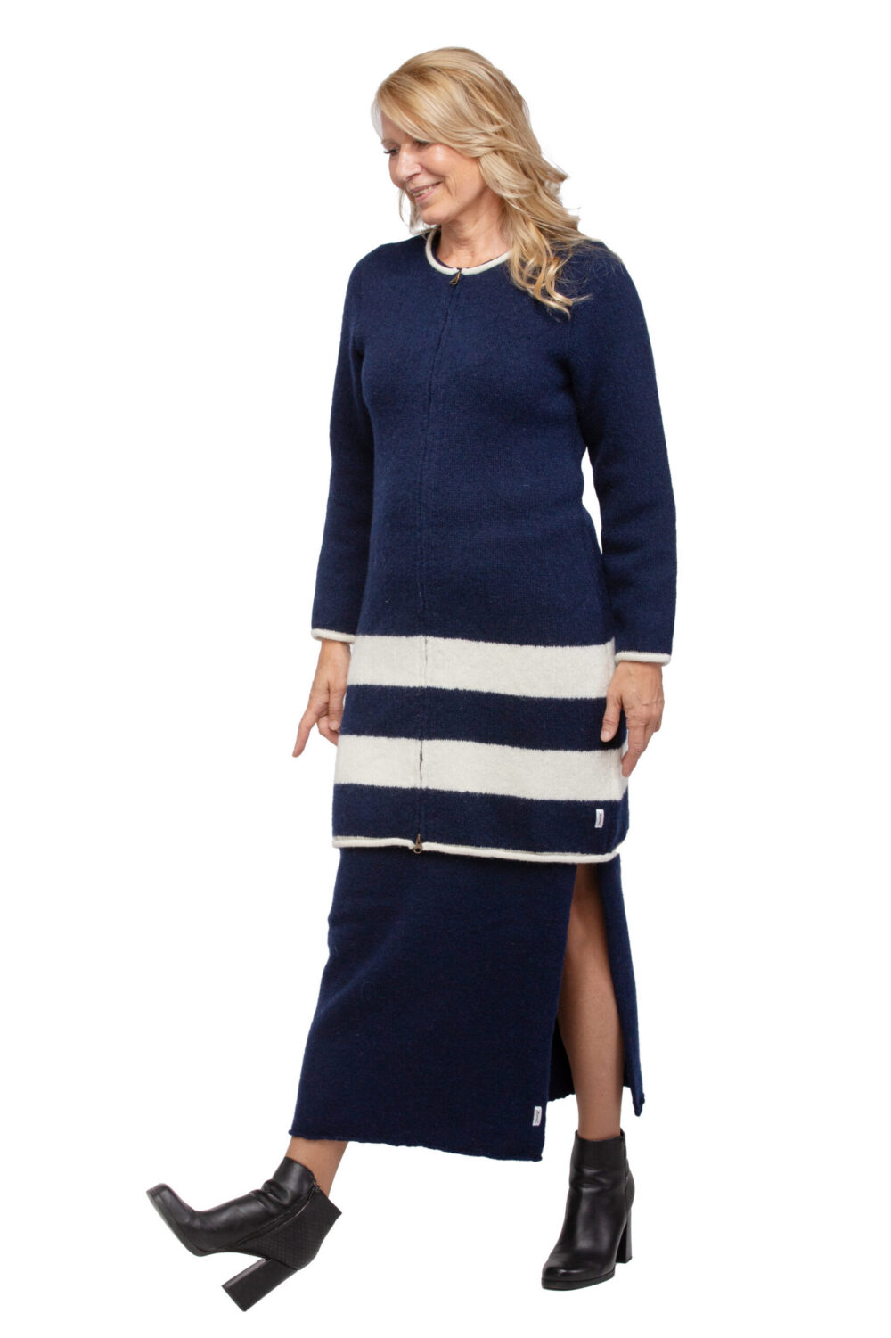 Long wool cardigan with stripes - Image 3