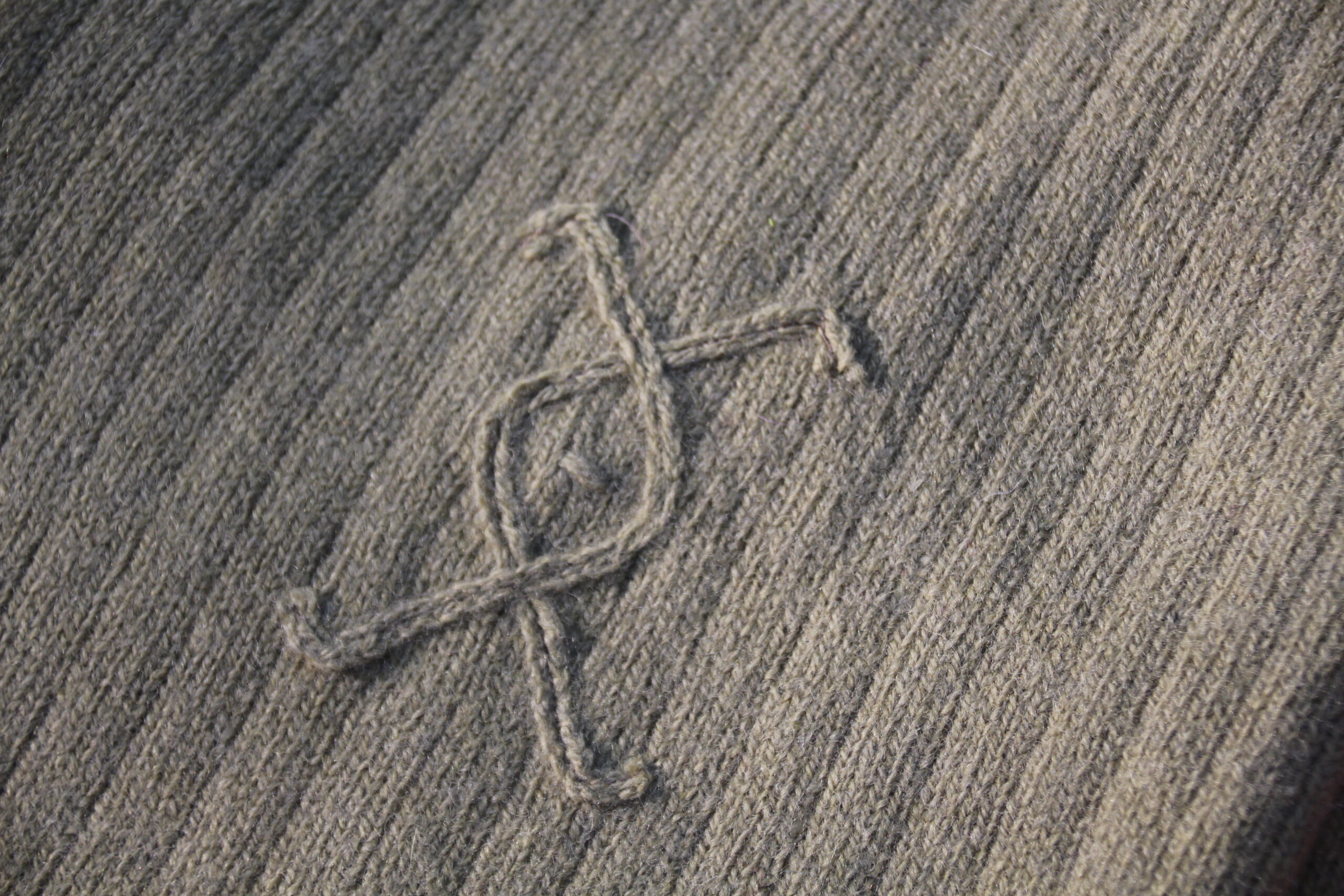 a close up detail of a wool design