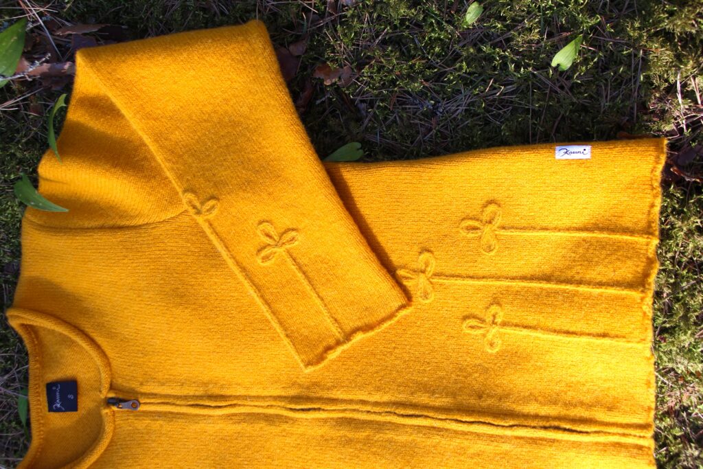 100% pure wool yellow cardigan