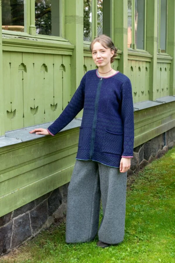 A-line Cardigan with Power Symbols and Pockets