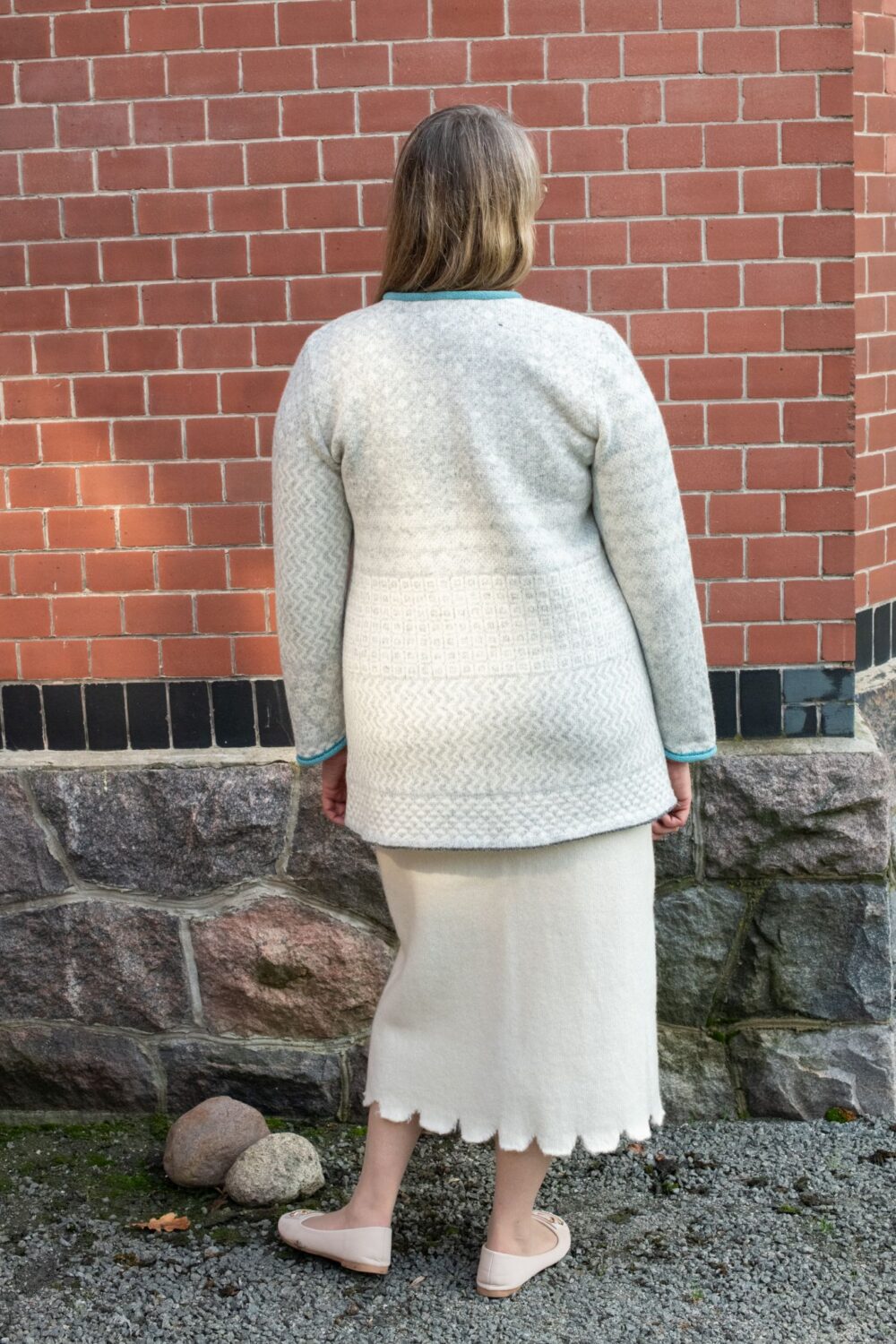 A-line Cardigan with Power Symbols and Pockets - Image 2