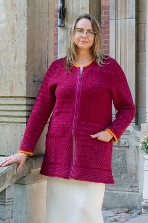 A-line Cardigan with Power Symbols and Pockets – image 2