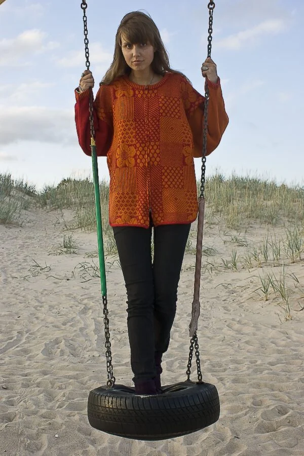 Poncho suurte ruutudega