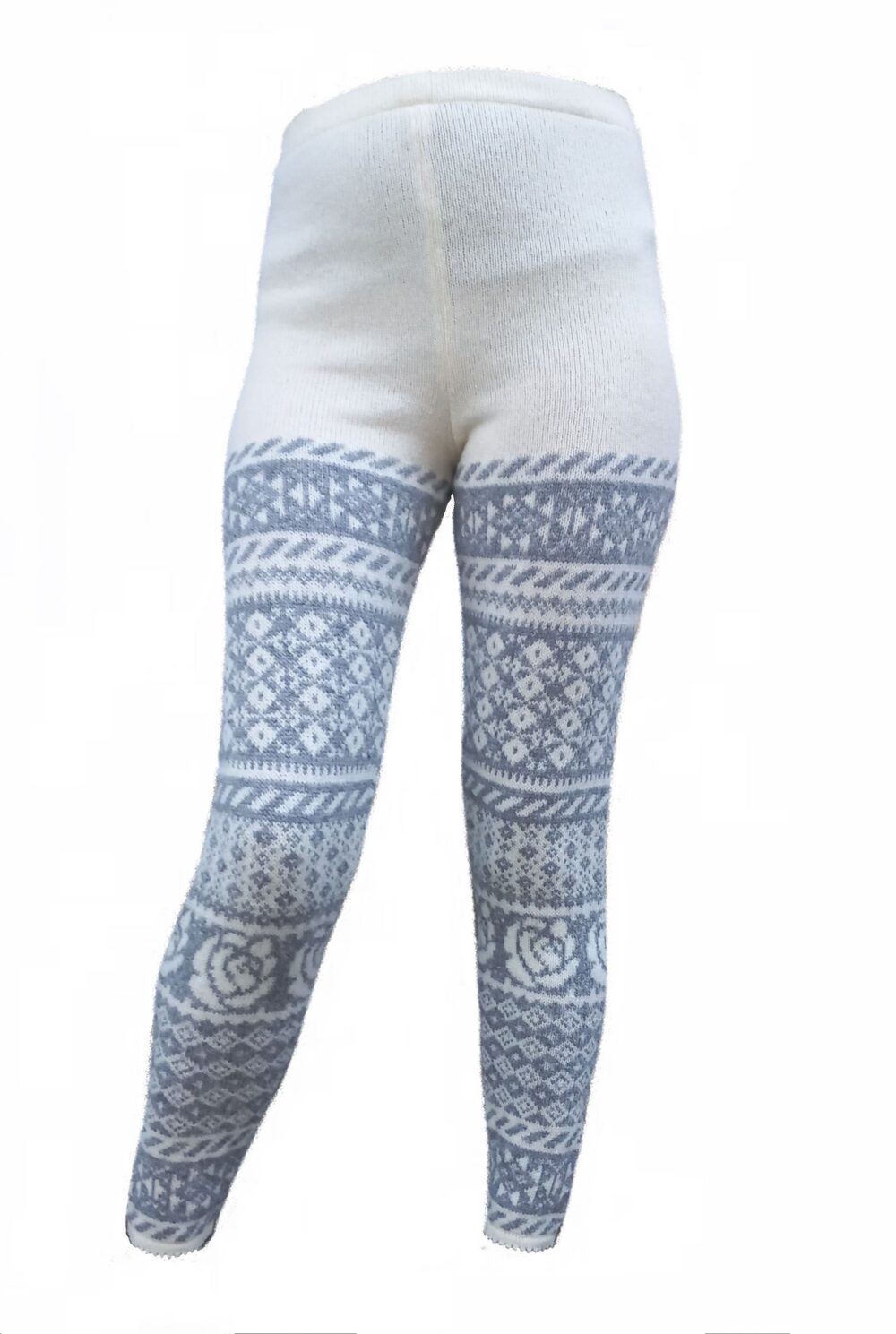 Merino wool leggings with Estonian patterns - Image 1