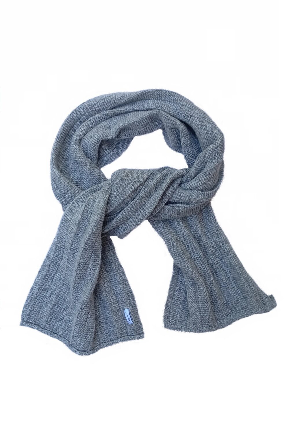 gray wool scarf Scarf with texturized pattern - Image 1