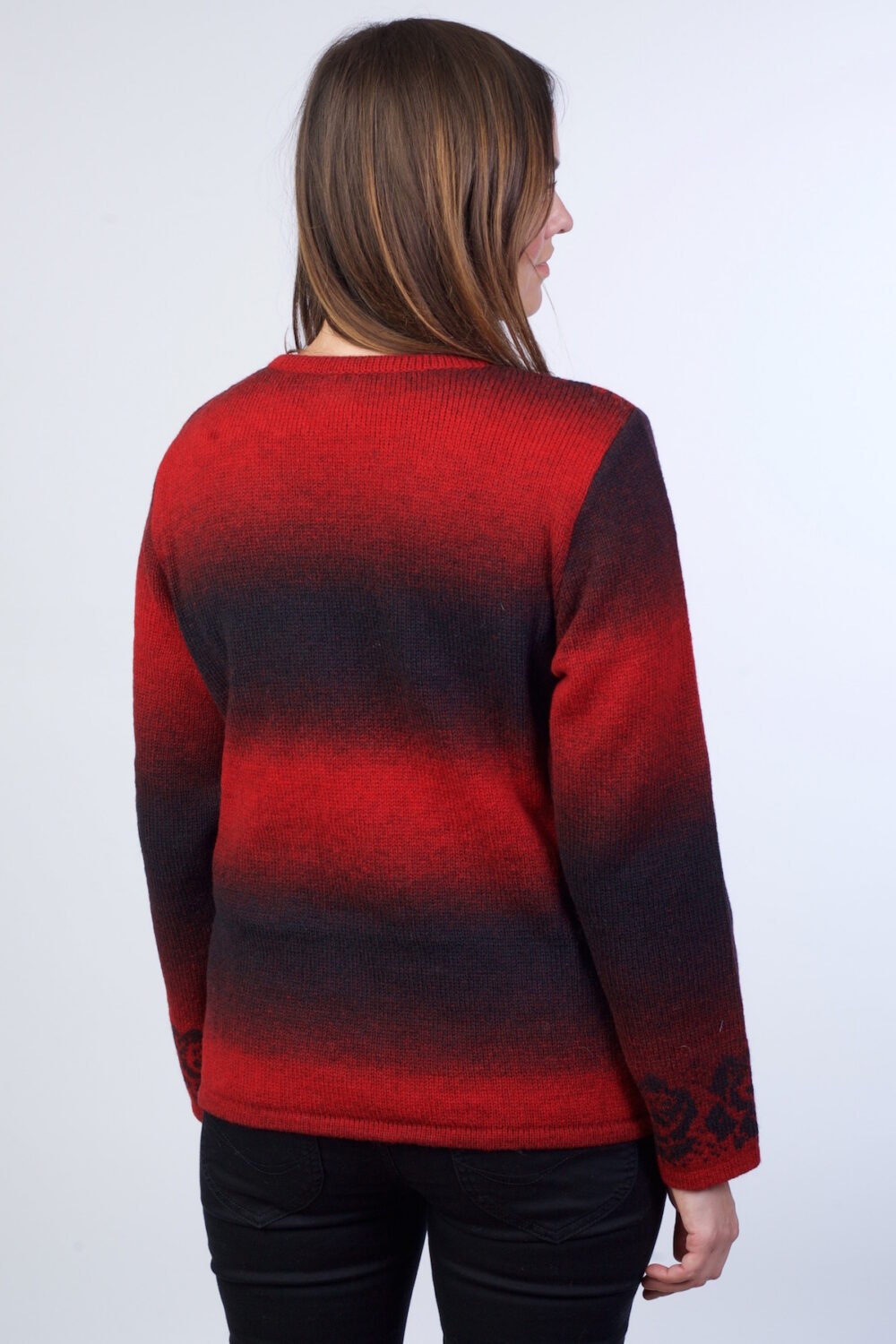 Short effect cardigan with roses - Image 2