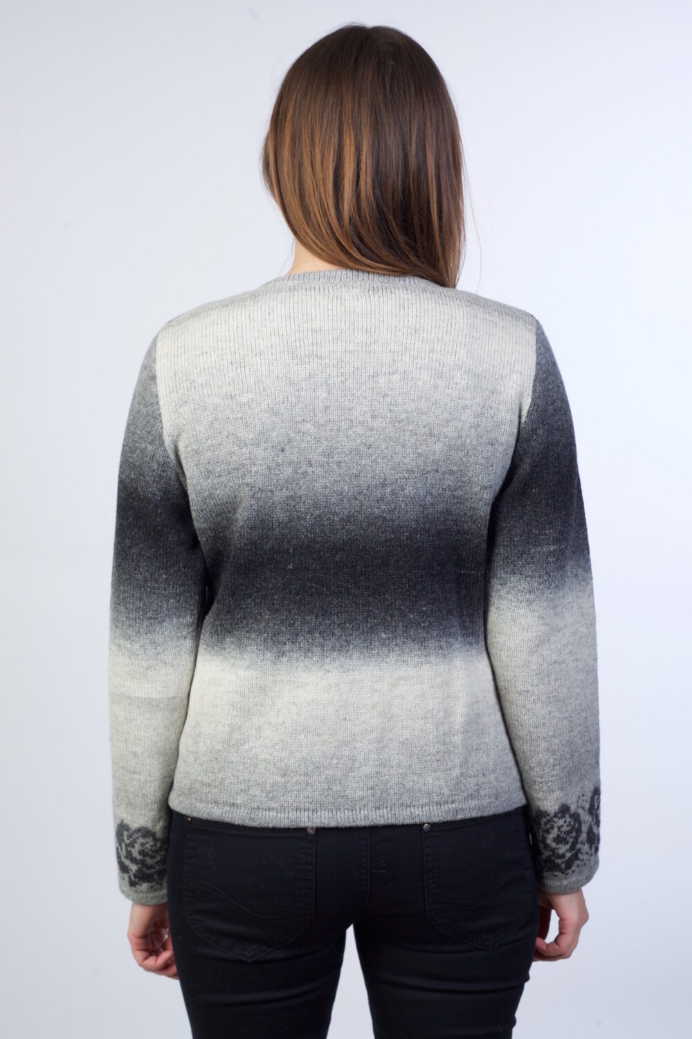Short effect cardigan with roses - Image 2
