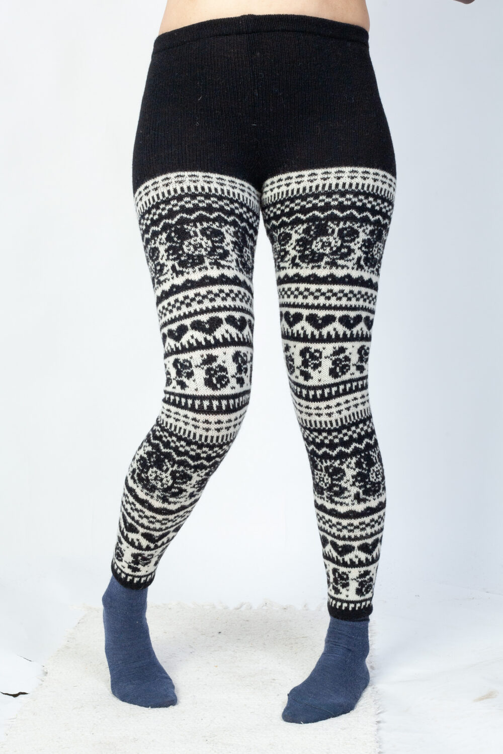 two tone leggings with patterns Two tone patterned leggings - Image 1
