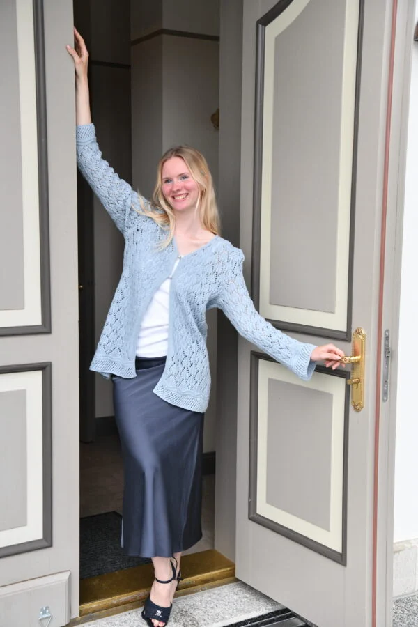 Womens cardigan Helle - Light Blue