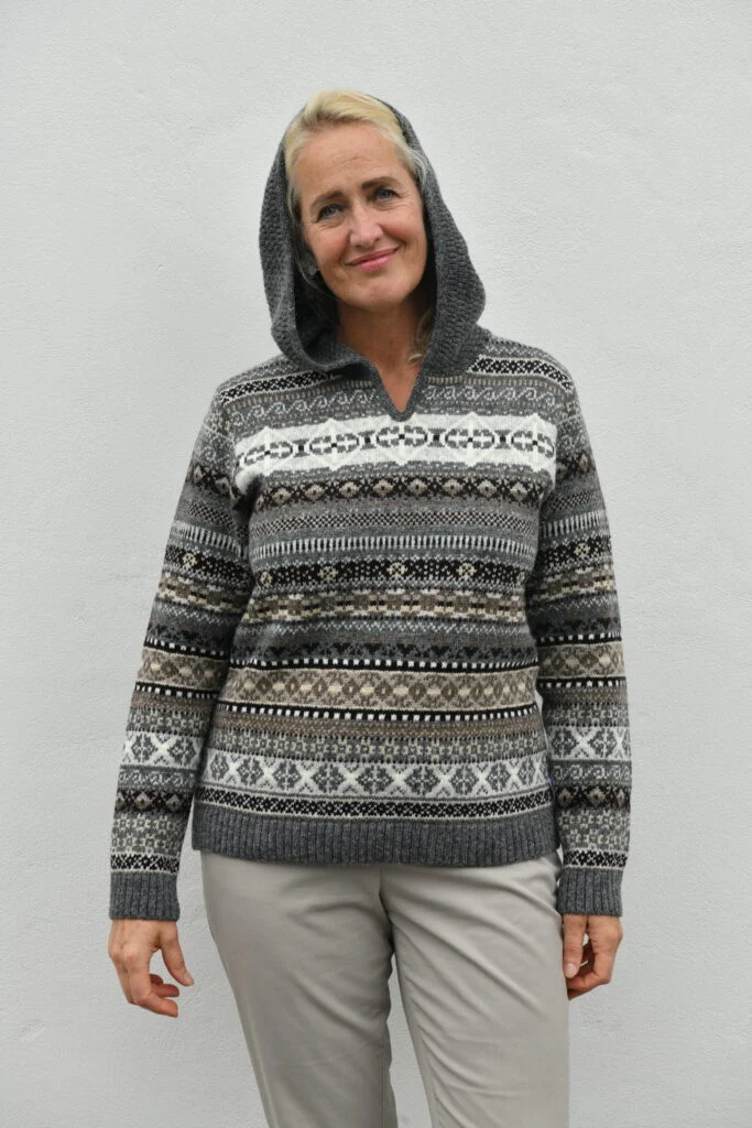 Heritage Sweater – Unisex Patterned Wool Pullover - Grey