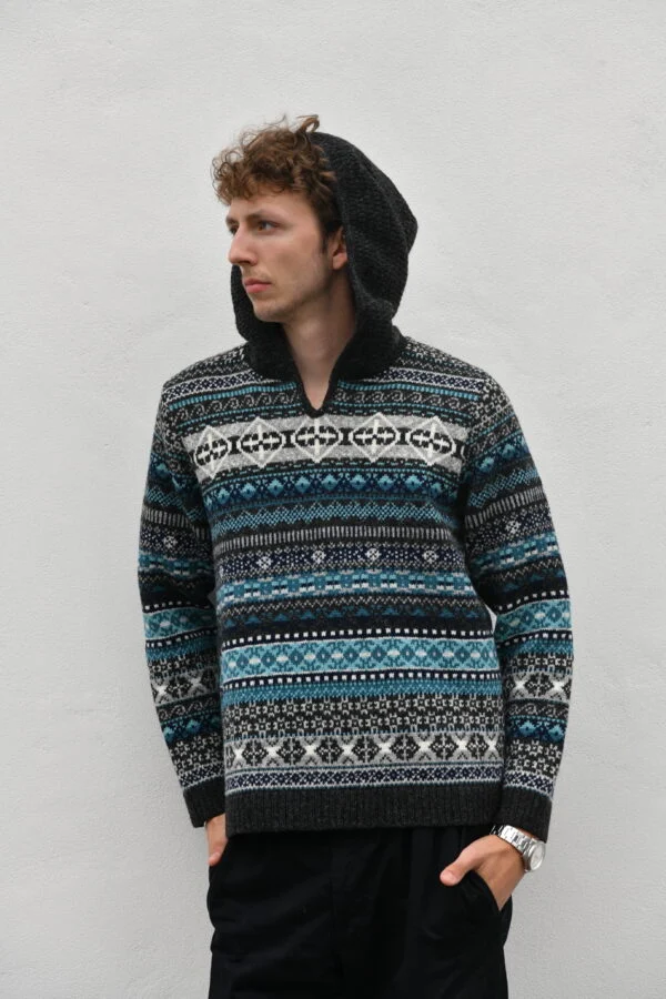 Heritage-sweater – mønstret unisex-uldsweater - Grå