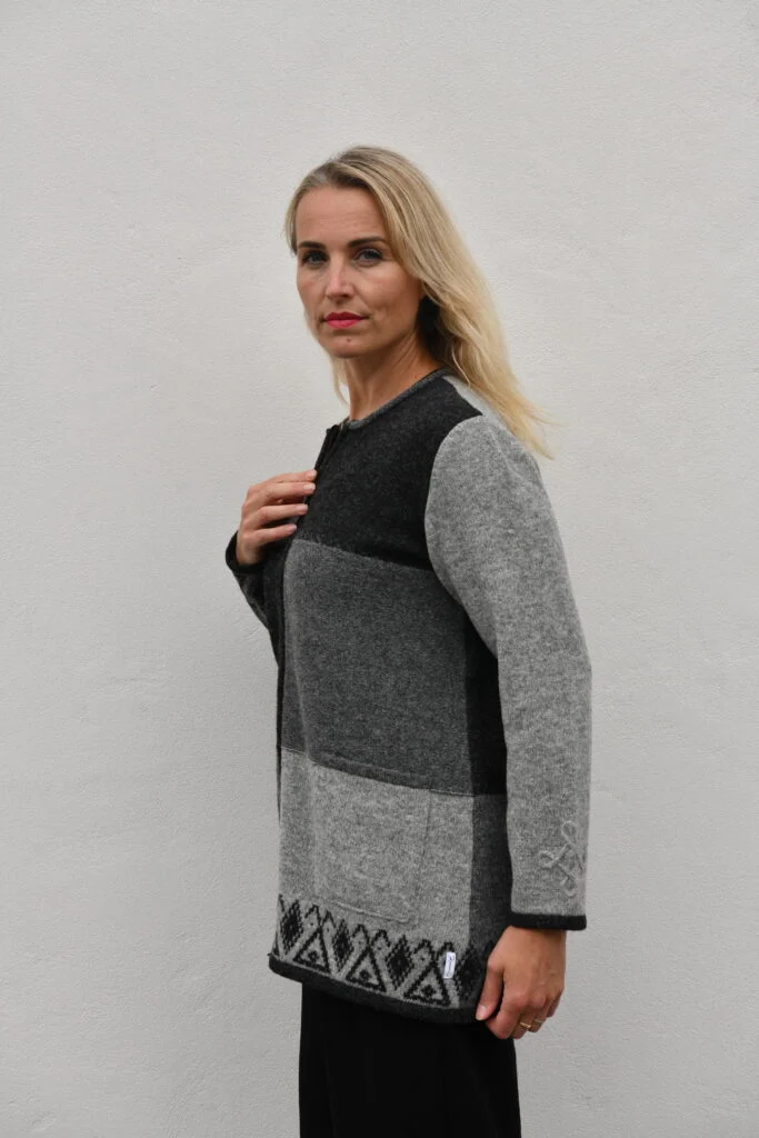 The Everyday A-Line Cardigan – Mid-Length Wool Cardigan - Grey