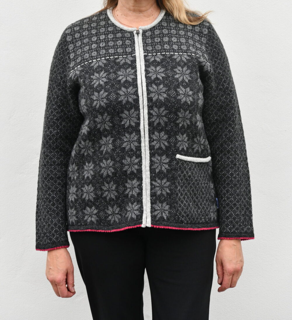 The Everyday A-Line Cardigan – Short Wool Cardigan - Dark Grey - Image 3
