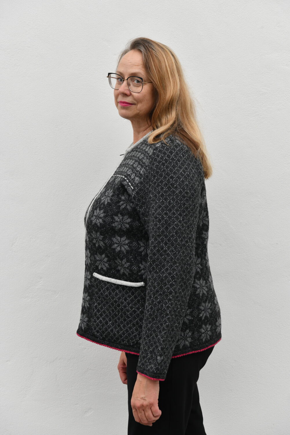 The Everyday A-Line Cardigan – Short Wool Cardigan - Dark Grey - Image 4